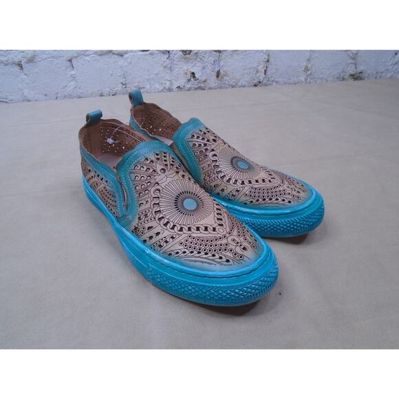 L'Artiste Spring Step Hanna Turquoise Leather Slip On Loafer Shoes EU 41 US 9.5 - Picture 1 of 8